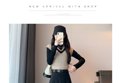 Pleated Midi Skirt and Belt Set with High Waist