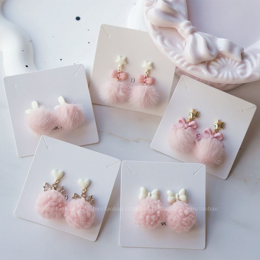 / Pom Drop Clip-On Earring