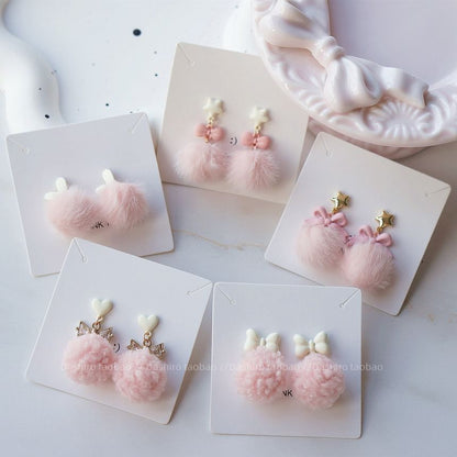 / Pom Drop Clip-On Earring