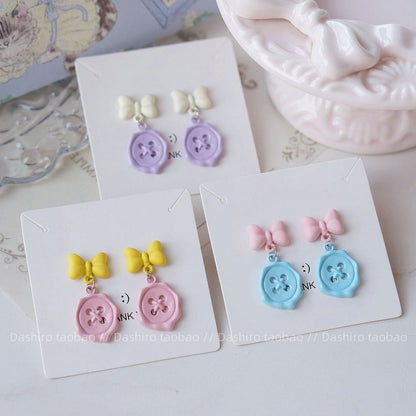 Drop / Button Earring Clip-On Bow