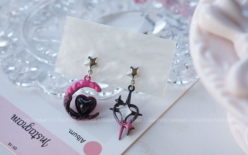 Clip-On Drop Moon Asymmetrical Earring / Star