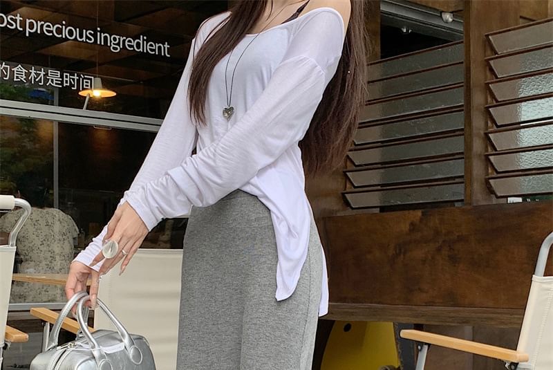Maxi Mermaid Skirt in Plain High-Rise Cut
