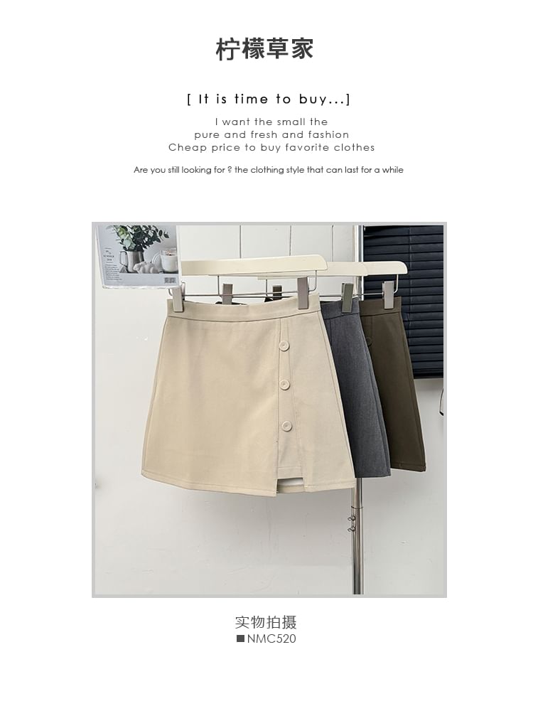 Asymmetrical High-Rise A-Line Mini Skirt