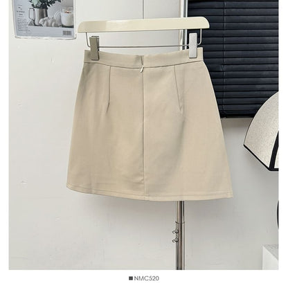 Asymmetrical High-Rise A-Line Mini Skirt