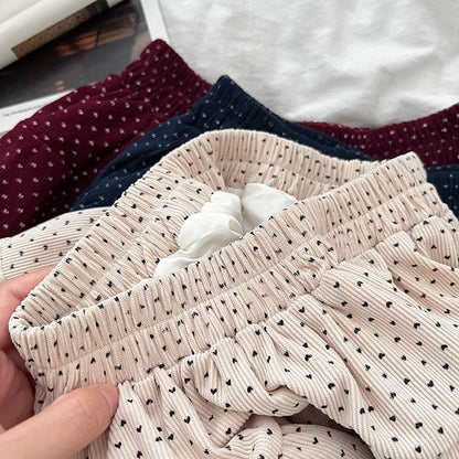 Polka Dot Ruffle Trim Mini A-Line Skirt with High Rise