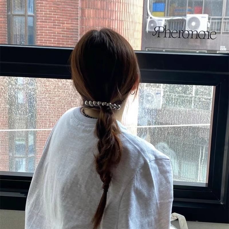 Polished Clip Hair Bead Alloy