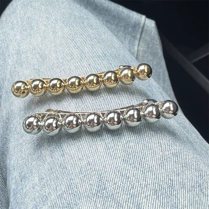 Polished Clip Hair Bead Alloy