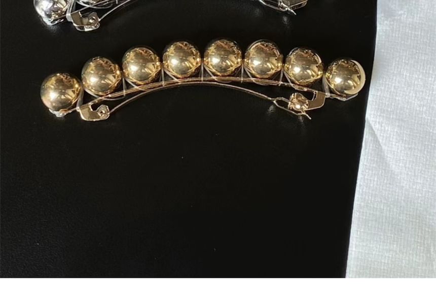 Polished Clip Hair Bead Alloy