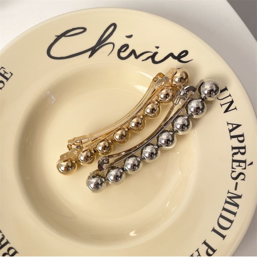 Polished Clip Hair Bead Alloy