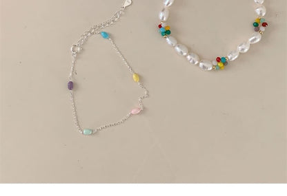 / S925 Pearl Bead Sterling Silver Bracelet Freshwater