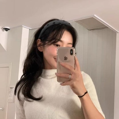 Fabric Bow Embroidered Headband