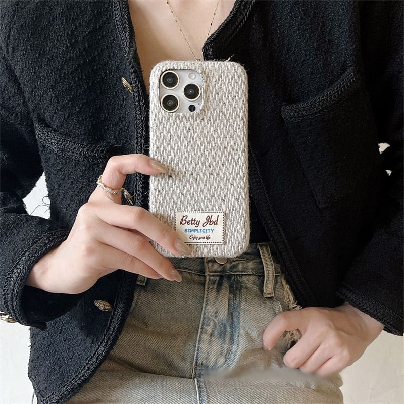 Melange Applique Lettering Case Phone