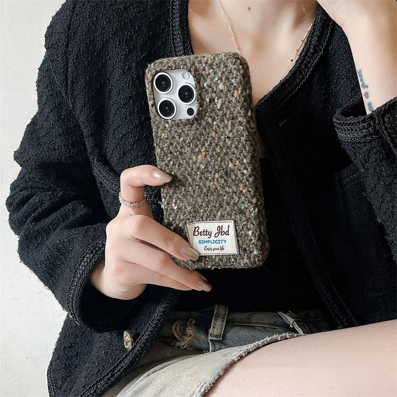 Melange Applique Lettering Case Phone