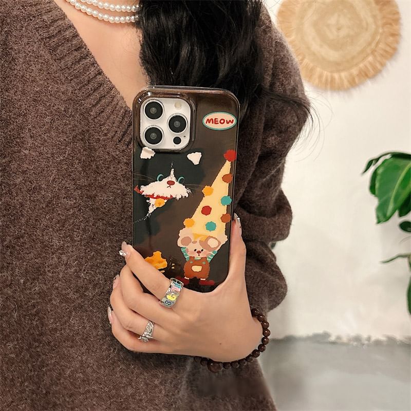 Case Set Mouse Pom Phone Strap /
