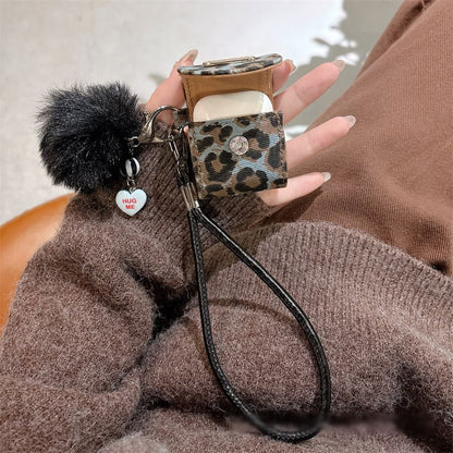 Pro Print Earphone Case Strap Pom Leopard / Skin AirPods