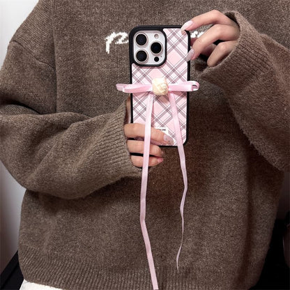 Adhesive Set / Phone Ribbon Case Decoration Plaid