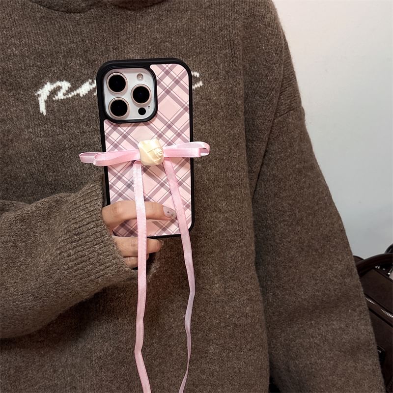Adhesive Set / Phone Ribbon Case Decoration Plaid