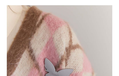 Plus Size V-Neck Plaid Button-Up Cardigan