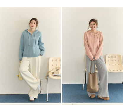 Plus Size High Waist Knit Wide Leg Pants