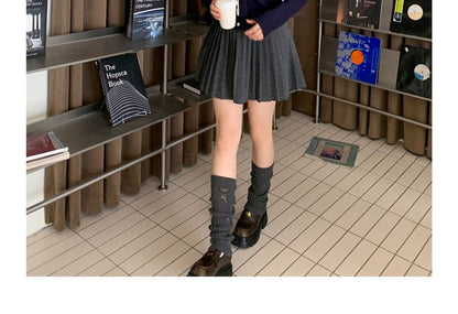 High Waist Plain Mini Pleated Skirt