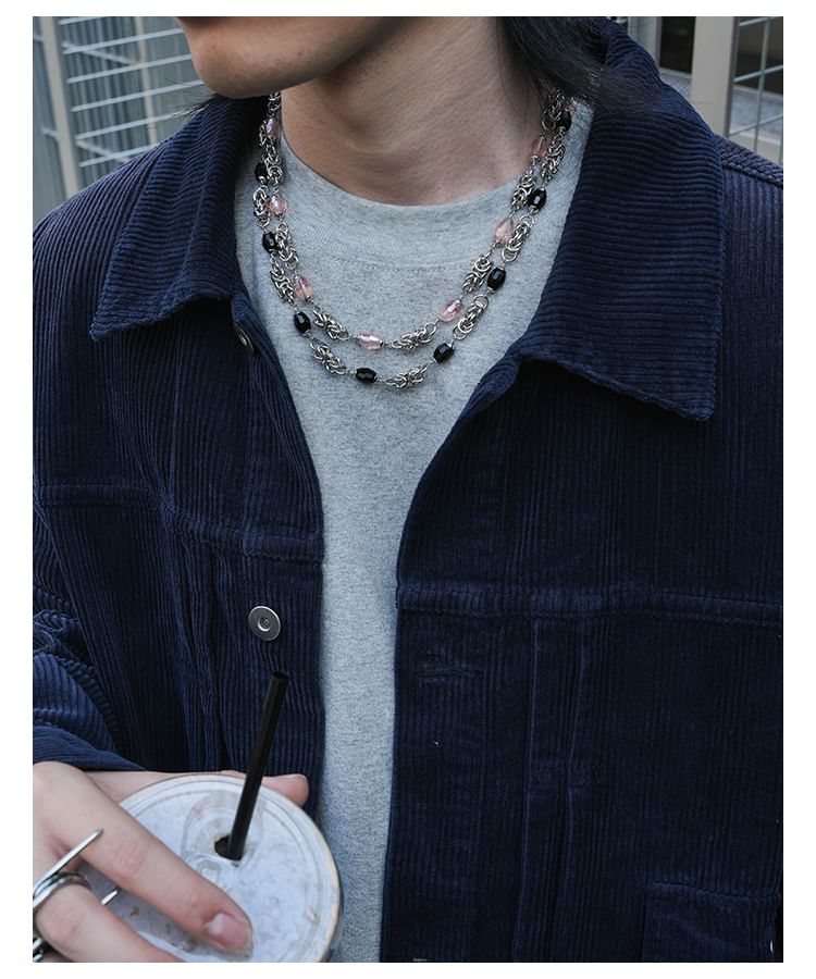Acrylic Stainless Steel Pendant Necklace