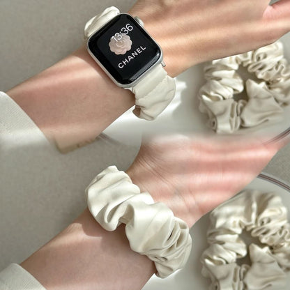 Faux Watch Apple Shirred Leather Band