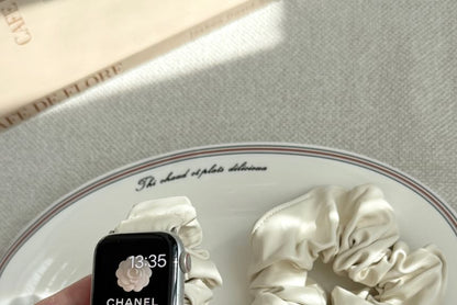 Faux Watch Apple Shirred Leather Band