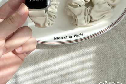 Faux Watch Apple Shirred Leather Band