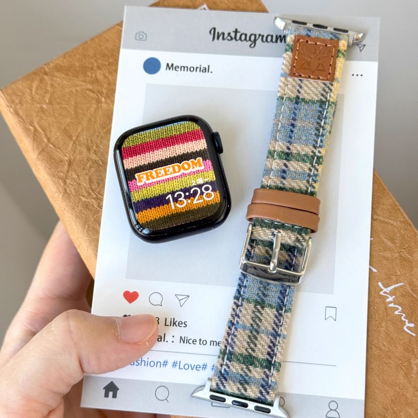 Watch Plaid Apple Fabric Band