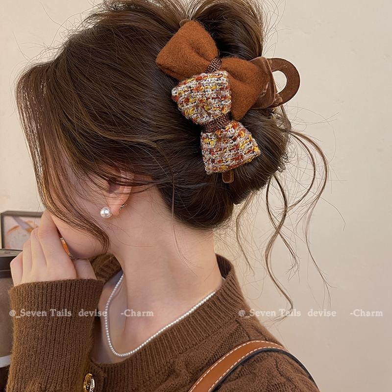 Claw Tweed Bow Hair