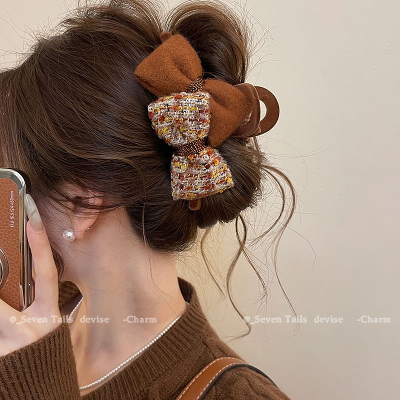 Claw Tweed Bow Hair