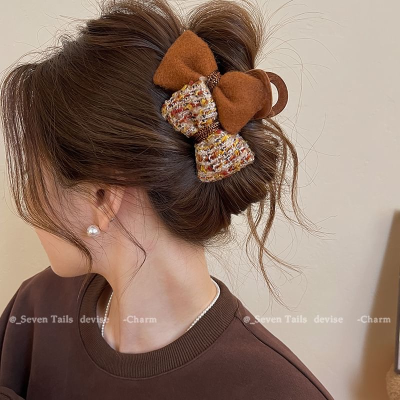 Claw Tweed Bow Hair