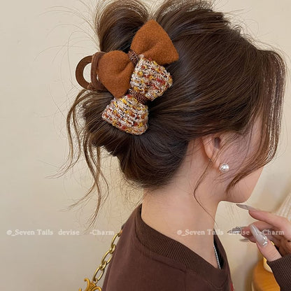 Claw Tweed Bow Hair