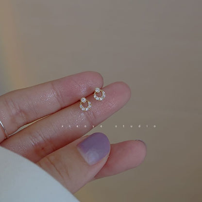 Rhinestone Earring Sterling S925 Silver Stud