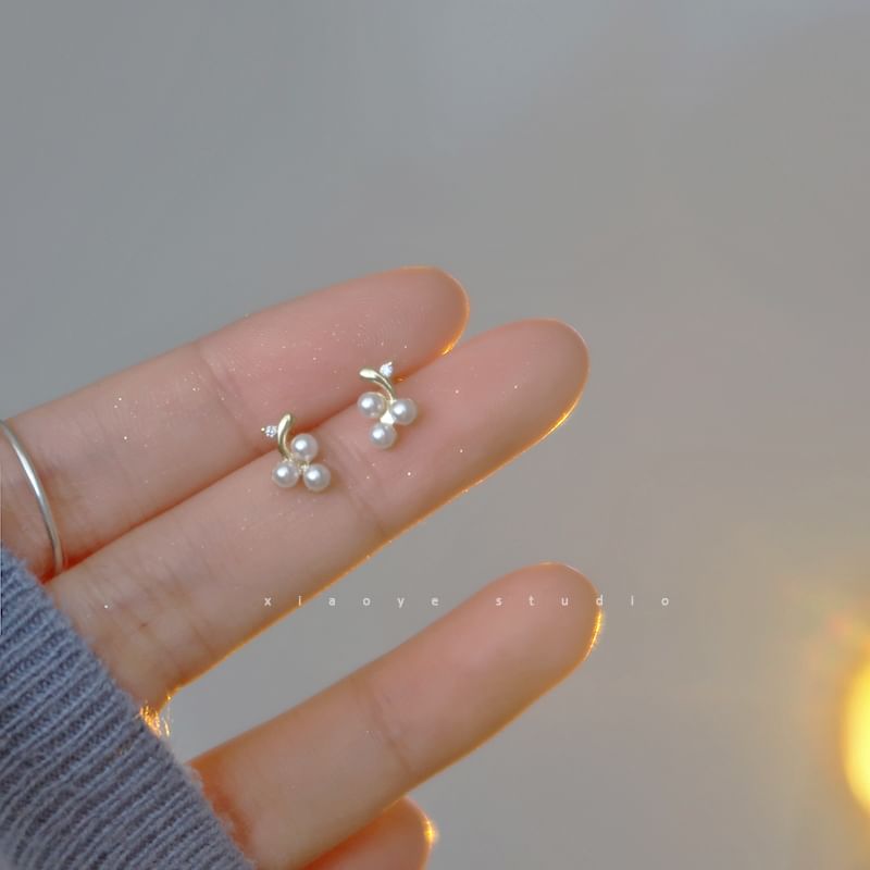 Earring Faux Stud S925 Sterling Pearl Silver