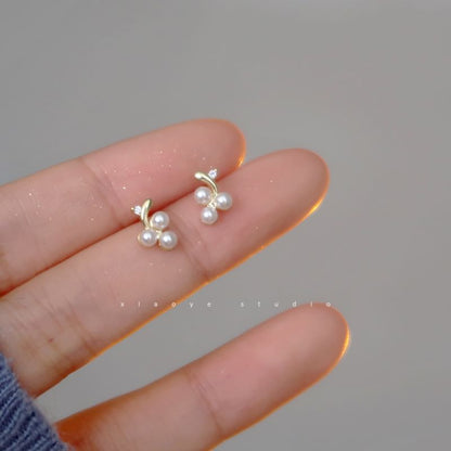 Earring Faux Stud S925 Sterling Pearl Silver