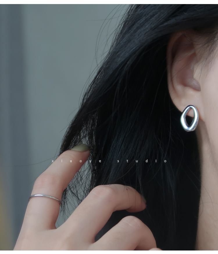 Sterling Irregular Stud Earring Silver S925