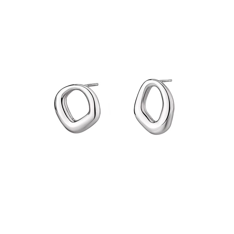 Sterling Irregular Stud Earring Silver S925