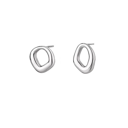 Sterling Irregular Stud Earring Silver S925
