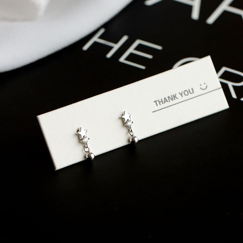 Huggie Silver Star Ear Cuff Earring / Sterling S925