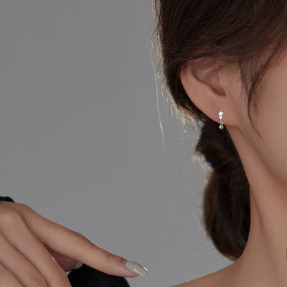 Huggie Silver Star Ear Cuff Earring / Sterling S925