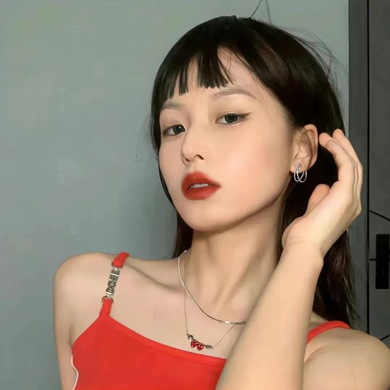 Layered Earring Alloy Hoop