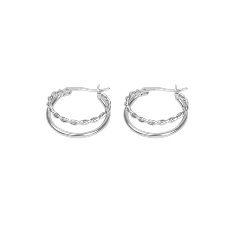 Layered Earring Alloy Hoop