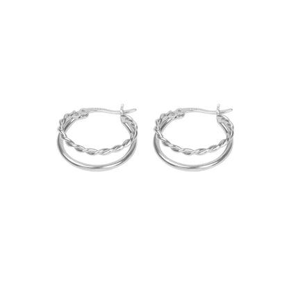 Layered Earring Alloy Hoop