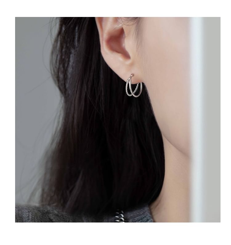 Layered Earring Alloy Hoop