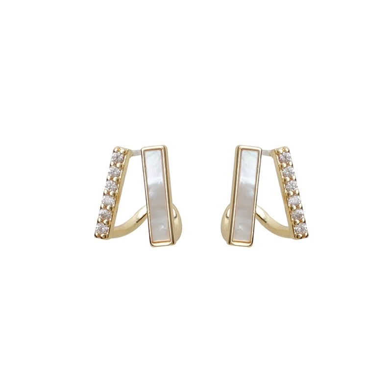 Alloy Rhinestone Earring Shell Stud