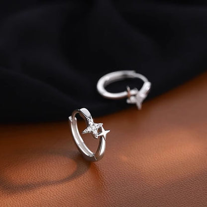 Earring Rhinestone Star Alloy Hoop