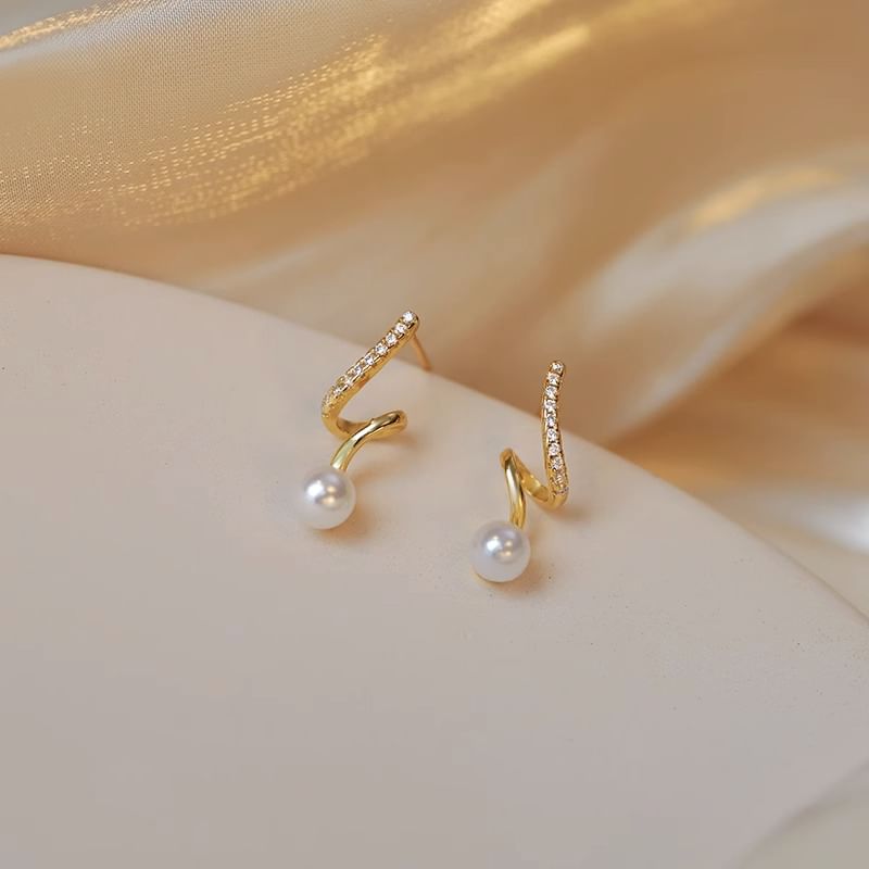 Earring Drop Alloy Faux Pearl