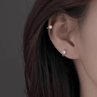 Huggie Earring Rhinestone Alloy