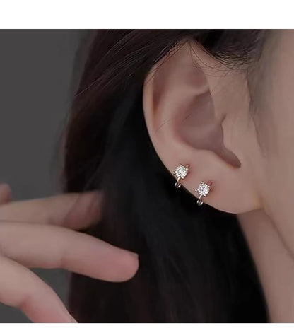 Huggie Earring Rhinestone Alloy